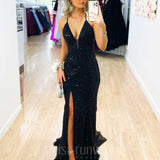 Paige Sequin Gown Black