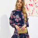 Piper Floral Dress - Navy