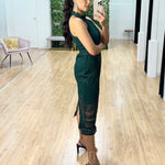 Rivers Midi Lace Dress - Emerald Green