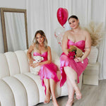 Sadie Satin Maxi Dress - Hot Pink