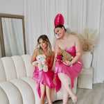 Sadie Satin Maxi Dress - Hot Pink