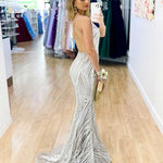 Saffy Sequin Formal Dress - White