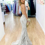 Saffy Sequin Formal Dress - White