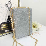 Sandy Glitter Box Clutch Silver