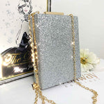 Sandy Glitter Box Clutch Silver