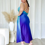 Serenity Satin Maxi Dress - Blue Ombre
