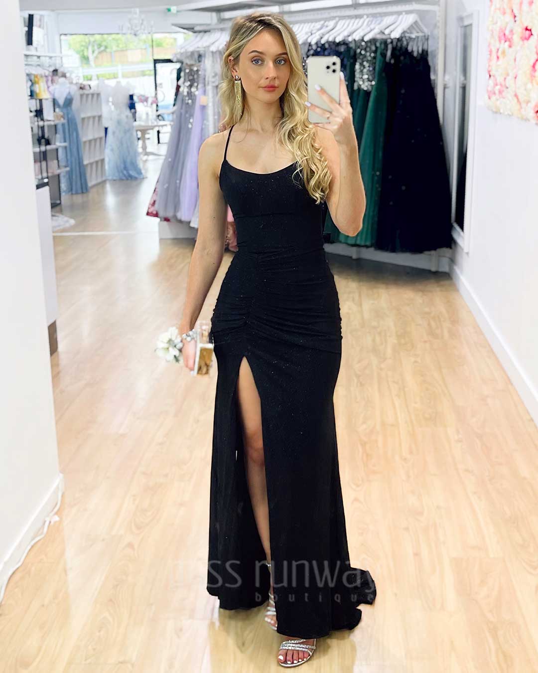 Shanghai Glitter Gown - Black