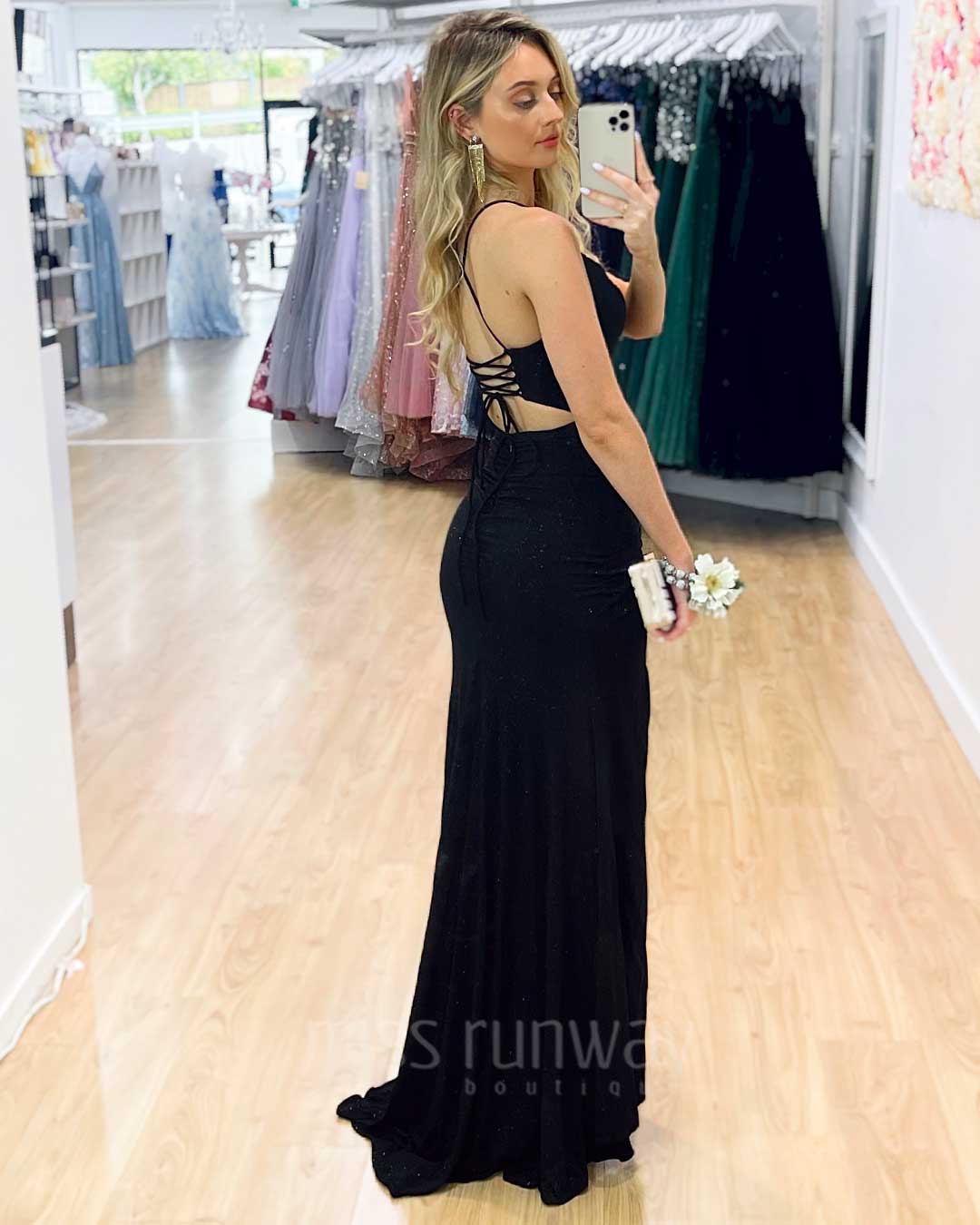 Shanghai Glitter Gown - Black
