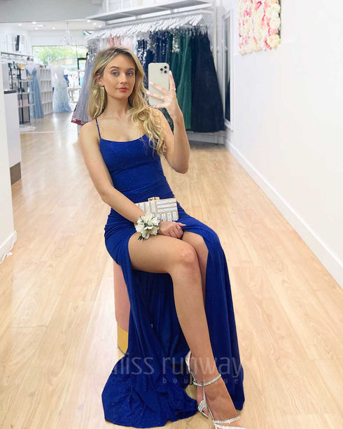 Shanghai Glitter Gown Cobalt | Miss Runway Boutique