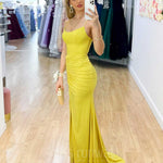 Shanghai Glitter Gown - Yellow
