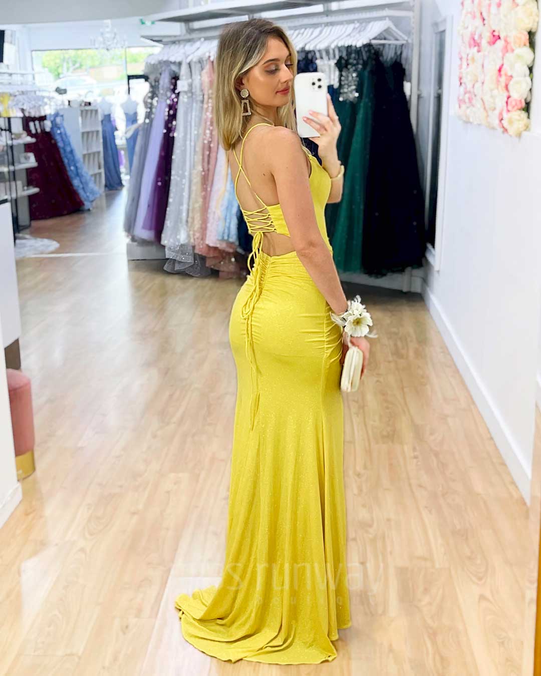 Shanghai Glitter Gown - Yellow