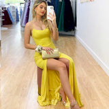 Shanghai Glitter Gown - Yellow