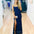 Shanghai Glitter Gown - Navy