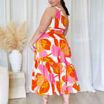 Siena Floral Maxi Dress - Orange/Pink