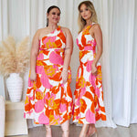 Siena Floral Maxi Dress - Orange/Pink