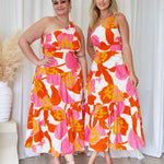 Siena Floral Maxi Dress - Orange/Pink