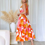 Siena Floral Maxi Dress - Orange/Pink