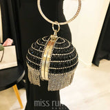 Skyla Circle Clutch Bag - Black