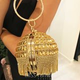Skyla Circle Clutch Bag - Gold