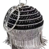 Skyla Circle Clutch Bag - Black