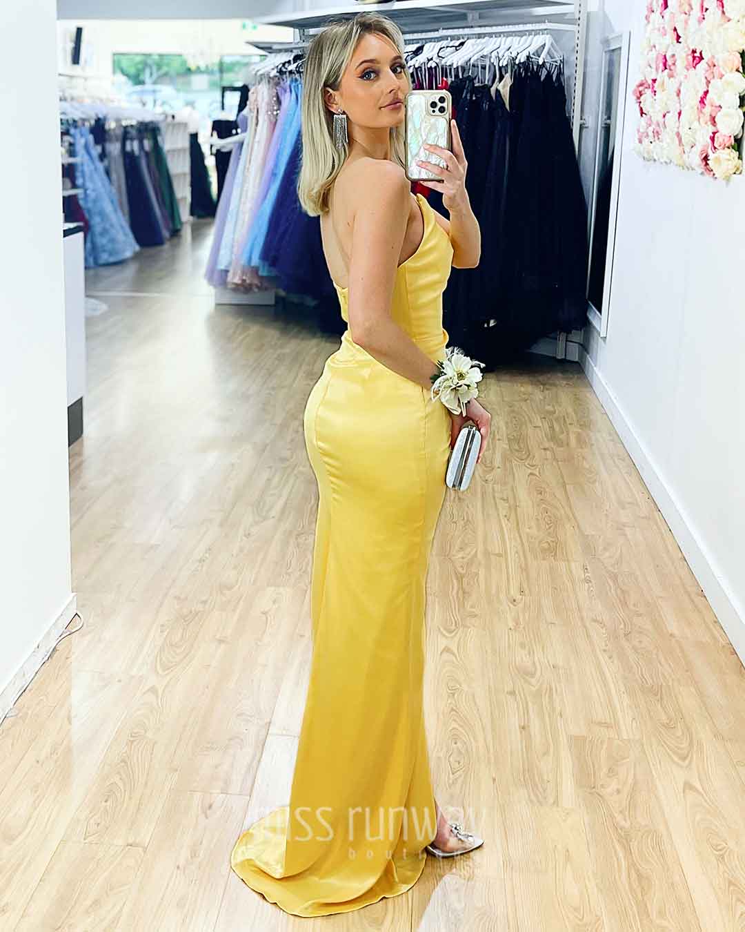 Taipei Satin Gown Yellow