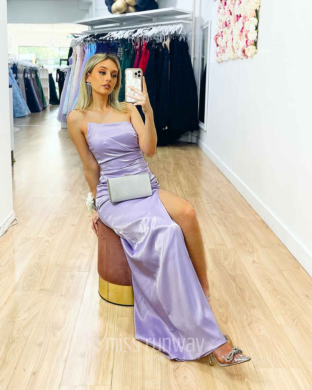 Taipei Satin Gown Lilac