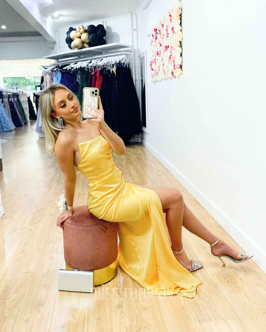 Taipei Satin Gown Yellow