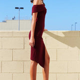 Tammy Midi Dress - Wine - Miss Runway Boutique