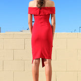 Tammy Midi Dress - Red - Miss Runway Boutique