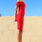 Tammy Midi Dress - Red - Miss Runway Boutique