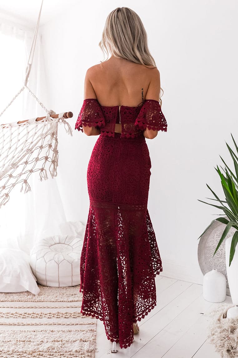 Celine Lace Set - Wine - Miss Runway Boutique