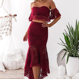 Celine Lace Set - Wine - Miss Runway Boutique
