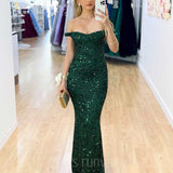Valerie Sequin Gown - Emerald Green