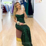 Valerie Sequin Gown - Emerald Green