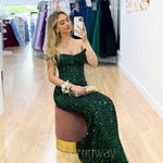 Valerie Sequin Gown - Emerald Green