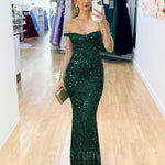 Valerie Sequin Gown - Emerald Green