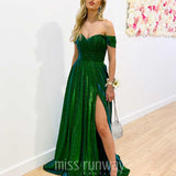 Victoria Glitter Gown - Emerald Green
