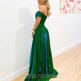 Victoria Glitter Gown - Emerald Green