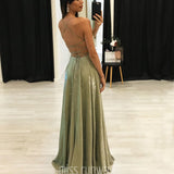 Vivien Glitter Gown - Sage