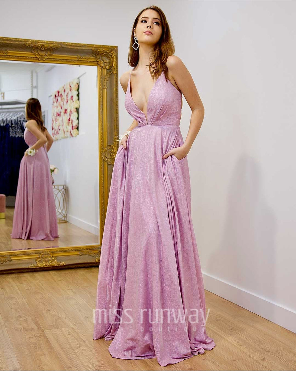 Vivien Glitter Gown - Pink Formal Dress | Miss Runway Boutique