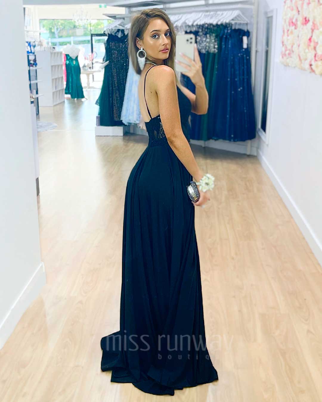 Shop Formal Dress - Zoe Gown - Black sixth image