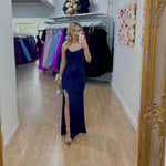 Diva sequin gown navy 