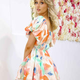 Aphrodite Mini Dress - Orange Print