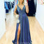 Ava Glitter Gown - Steel Blue