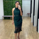 Rivers Midi Lace Dress - Emerald Green