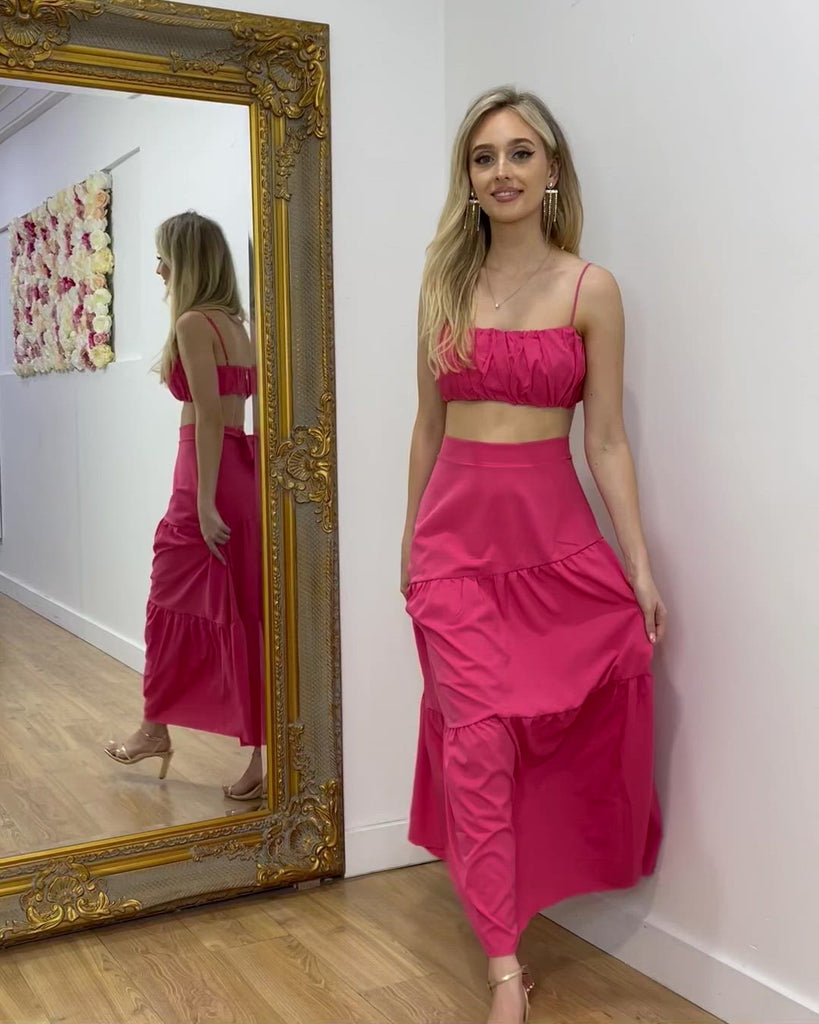 Heloise Maxi Skirt - Hot Pink