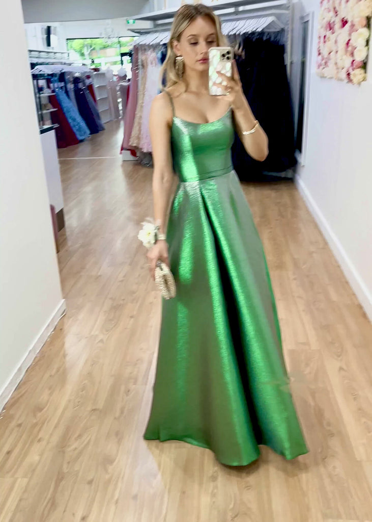 Apollo Metallic Gown - Green