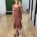 Giselle Lace Midi Dress - Mauve