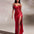 Eugenie Satin Corset Gown - Red