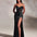 Eugenie Satin Corset Gown - Black